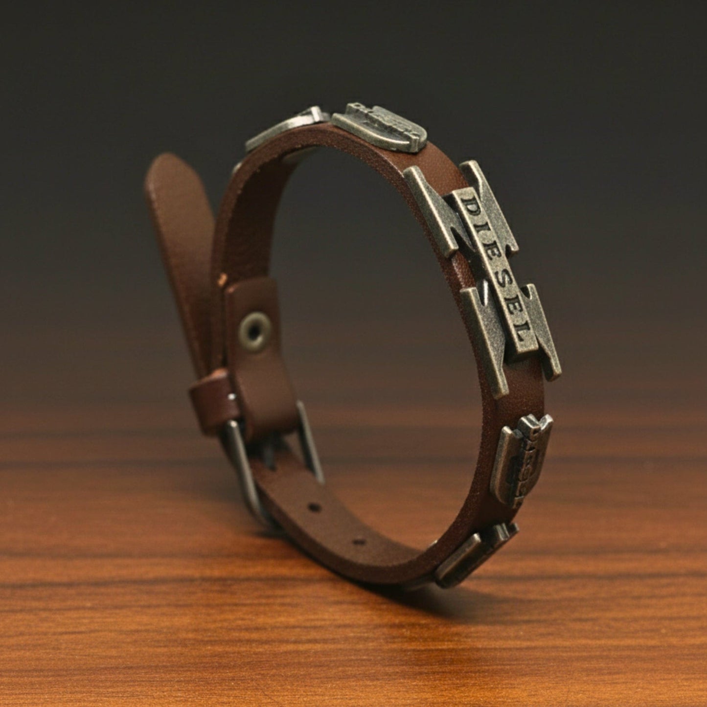 THE MEN THING Leather Bracelet DIESEL REBEL - 14mm Black Genuine Leather Adjustable Bracelet for Men & Boys (9.8 inch)