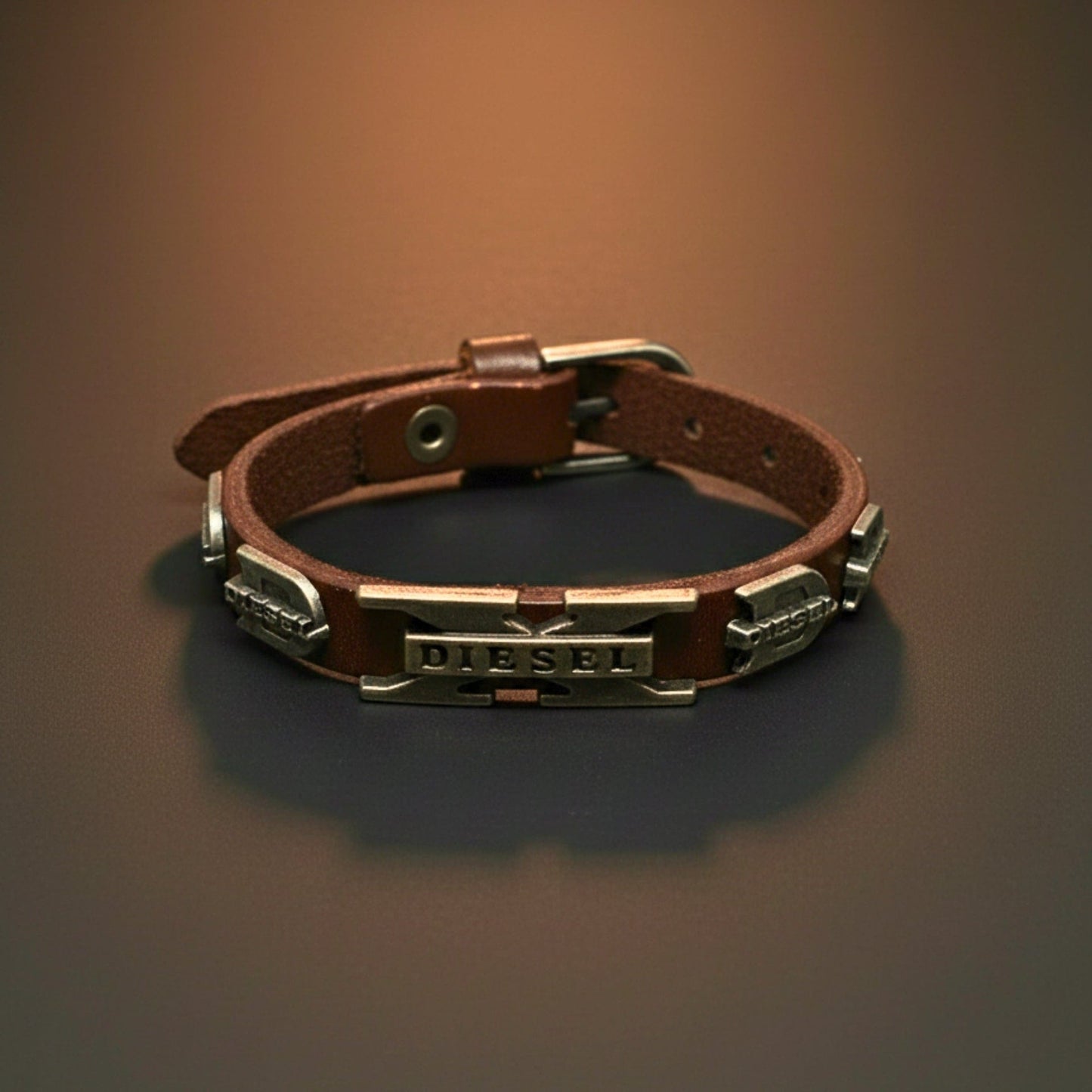 THE MEN THING Leather Bracelet DIESEL REBEL - 14mm Black Genuine Leather Adjustable Bracelet for Men & Boys (9.8 inch)