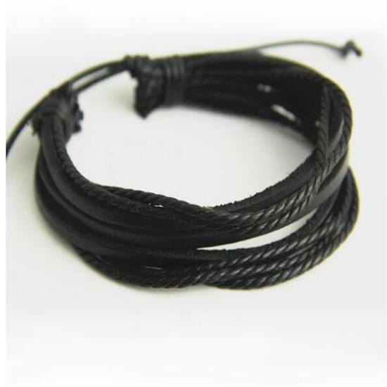 THE MEN THING Leather Bracelet DOMINATOR CUFF - Genuine Braided Leather Bracelet Set for Men & Boys (8 inch)