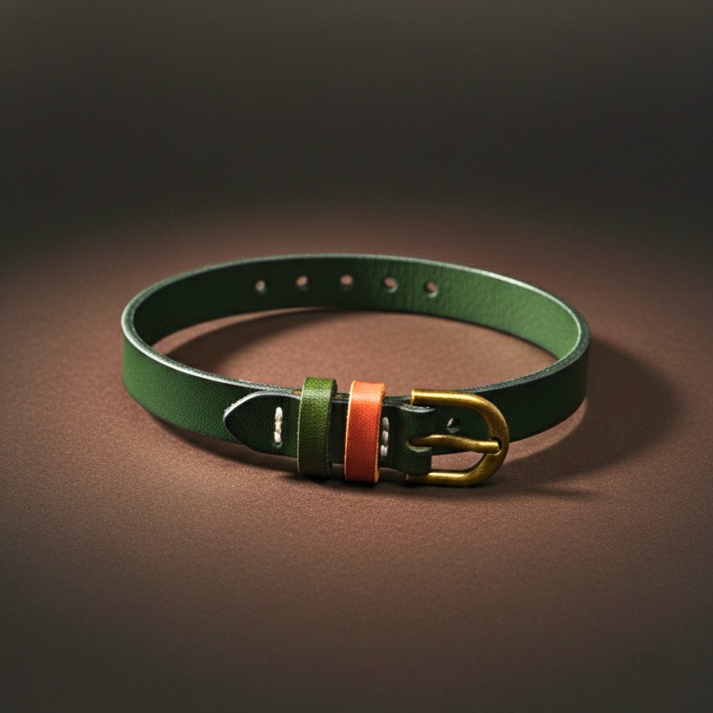 THE MEN THING Leather Bracelet MOSSTRAIL STRAP - 10mm Genuine Leather Adjustable Bracelet for Men & Boys (9 inch)