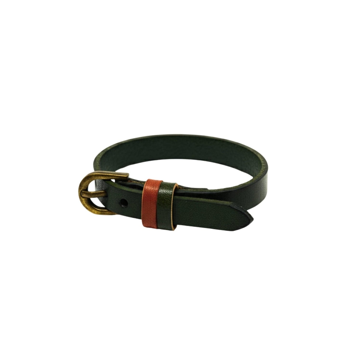 THE MEN THING Leather Bracelet MOSSTRAIL STRAP - 10mm Genuine Leather Adjustable Bracelet for Men & Boys (9 inch)