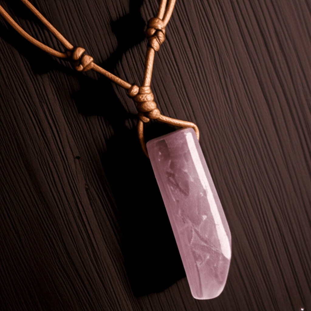 THE MEN THING Leather Necklace AIKO CRYSTAL PENDANT - Natural Crystal Pendant with Adjustable Pure Leather Cord Necklace for Men & Boys