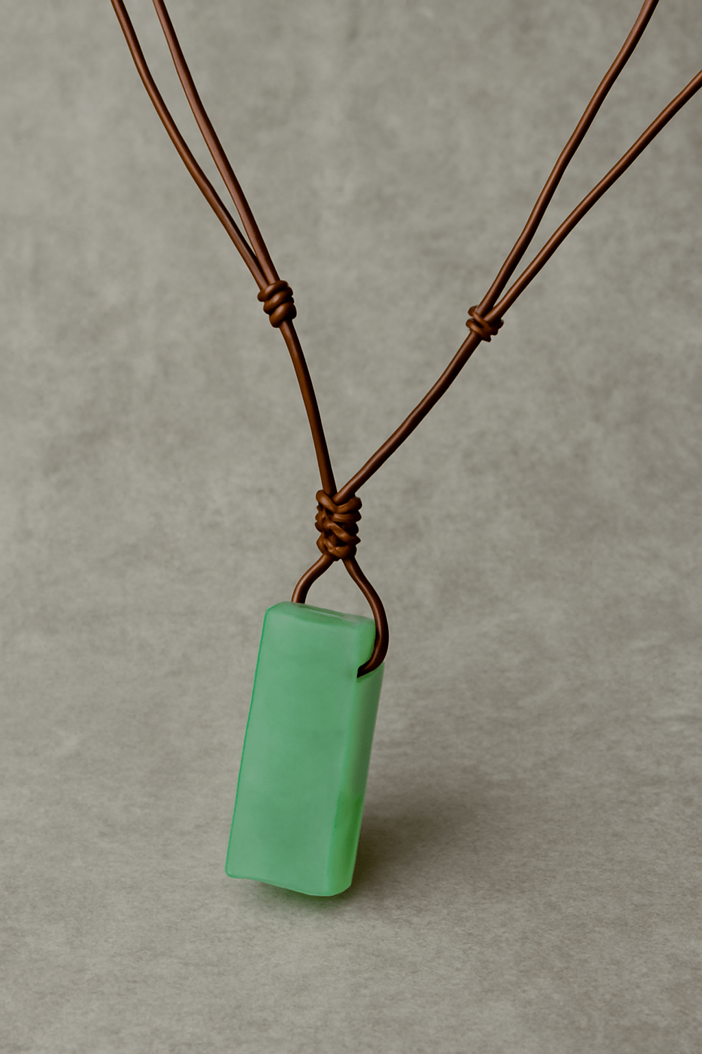 THE MEN THING Leather Necklace AVENTURINE MIRAGE - Natural Crystal Pendant with Adjustable Pure Leather Cord Necklace for Men & Boys
