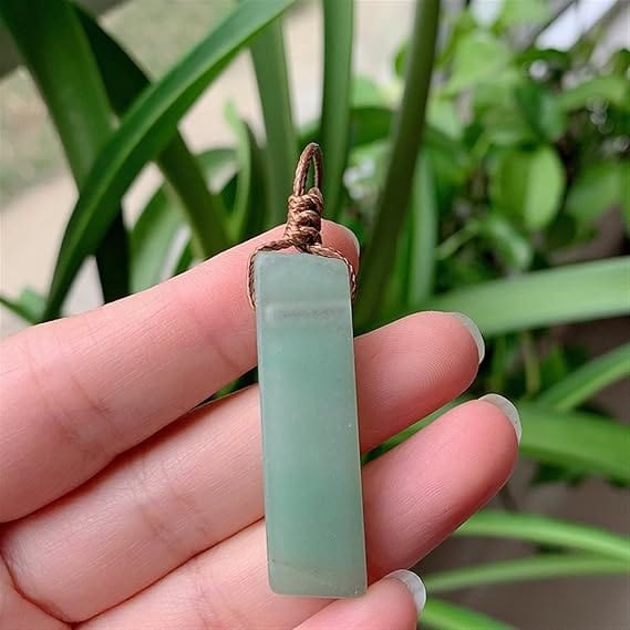 THE MEN THING Leather Necklace AVENTURINE MIRAGE - Natural Crystal Pendant with Adjustable Pure Leather Cord Necklace for Men & Boys