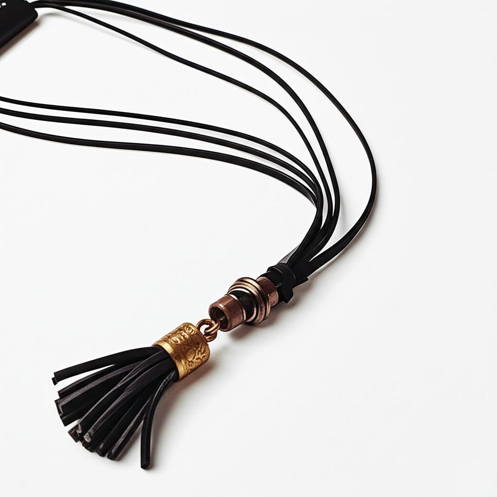 THE MEN THING Leather Necklace GRIT TASSEL - Leather Necklace for Men - Adjustable Pure Leather Cord Necklace for Men & Boys