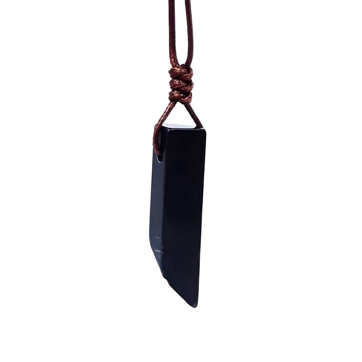 THE MEN THING Leather Necklace OBSIDIAN ROUGH - Natural Crystal Pendant with Adjustable Pure Leather Cord Necklace for Men & Boys