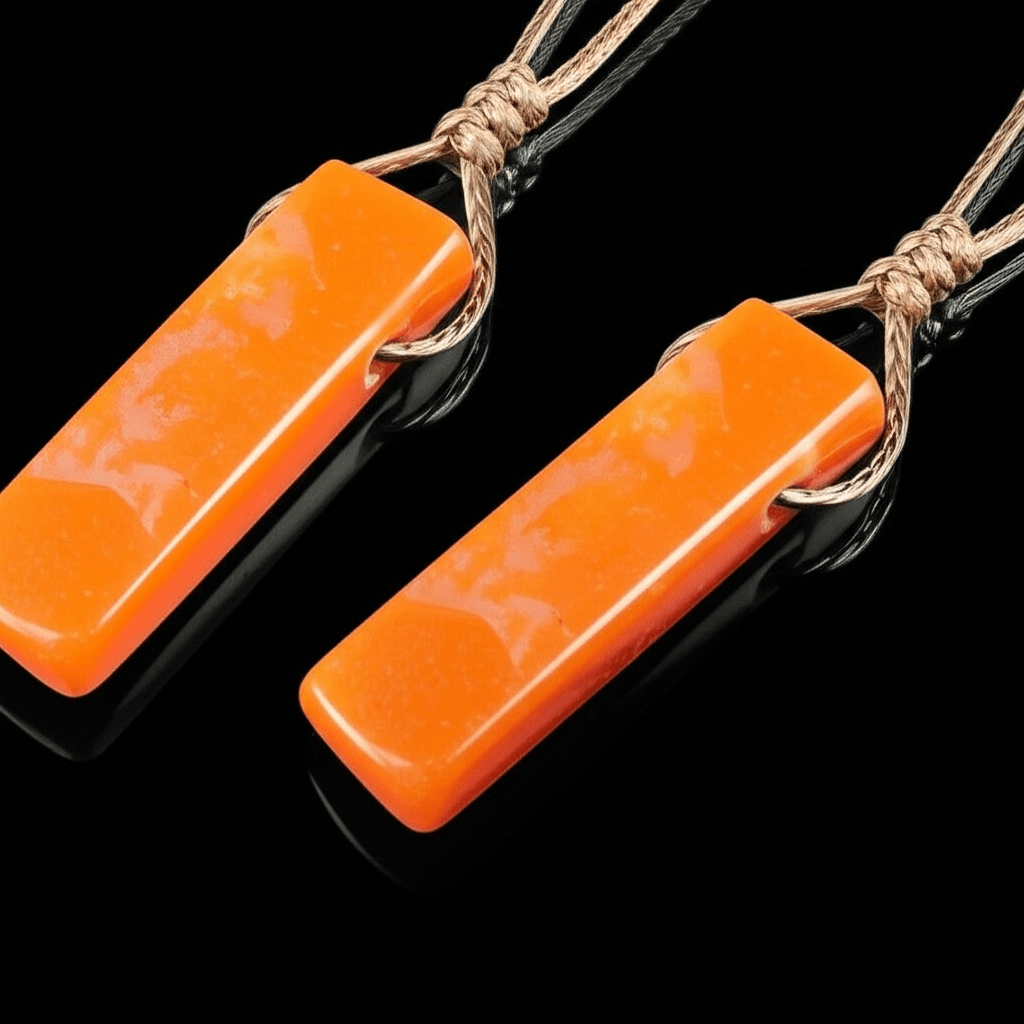 THE MEN THING Leather Necklace SUNSTONE PENDANT - Natural Crystal Pendant with Adjustable Pure Leather Cord Necklace for Men & Boys