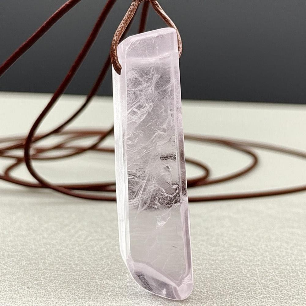 THE MEN THING Leather Necklace TWILIGHT AMETHYST - Natural Crystal Pendant with Adjustable Pure Leather Cord Necklace for Men & Boys