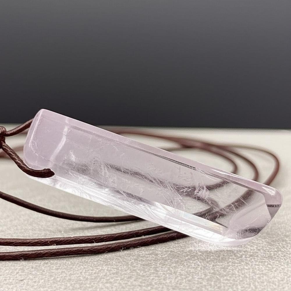 THE MEN THING Leather Necklace TWILIGHT AMETHYST - Natural Crystal Pendant with Adjustable Pure Leather Cord Necklace for Men & Boys