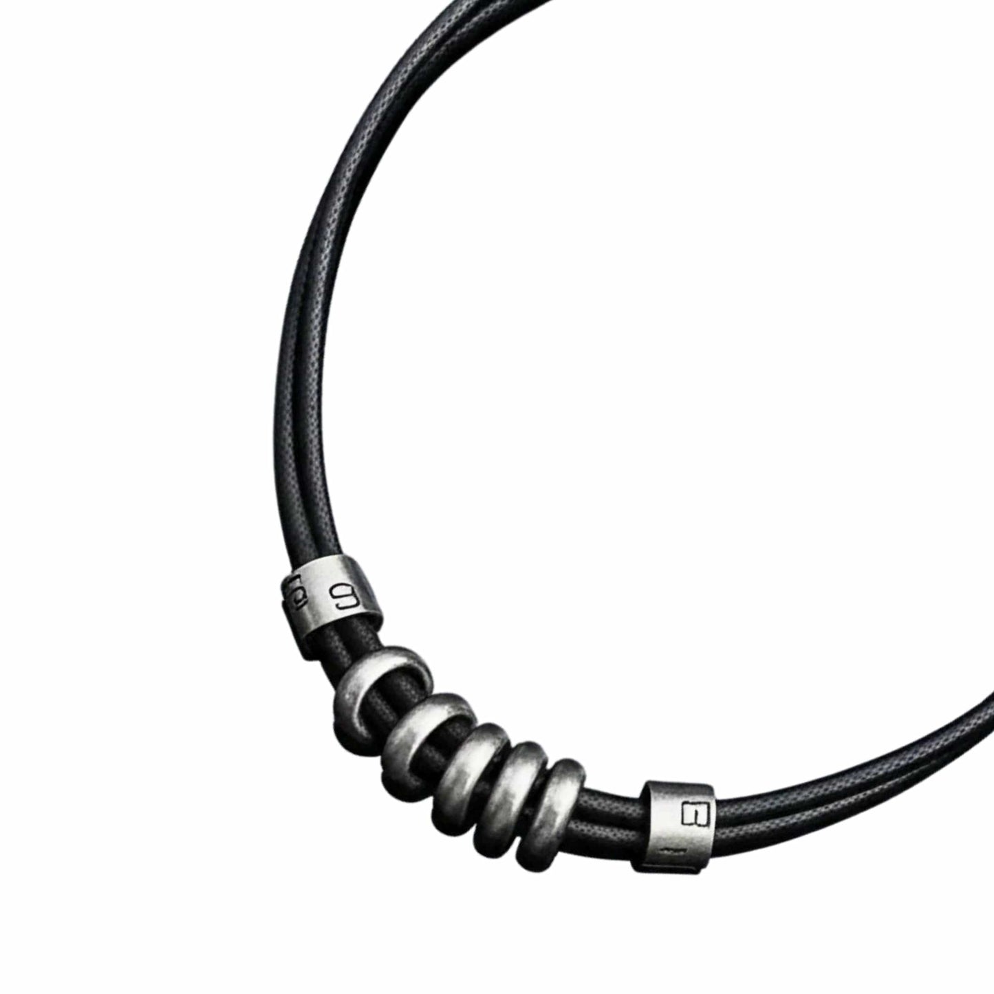 THE MEN THING Leather Necklace URBAN FORGE - Titanium Steel Pendant with Rope Chain , for Men & Boys (17inch)