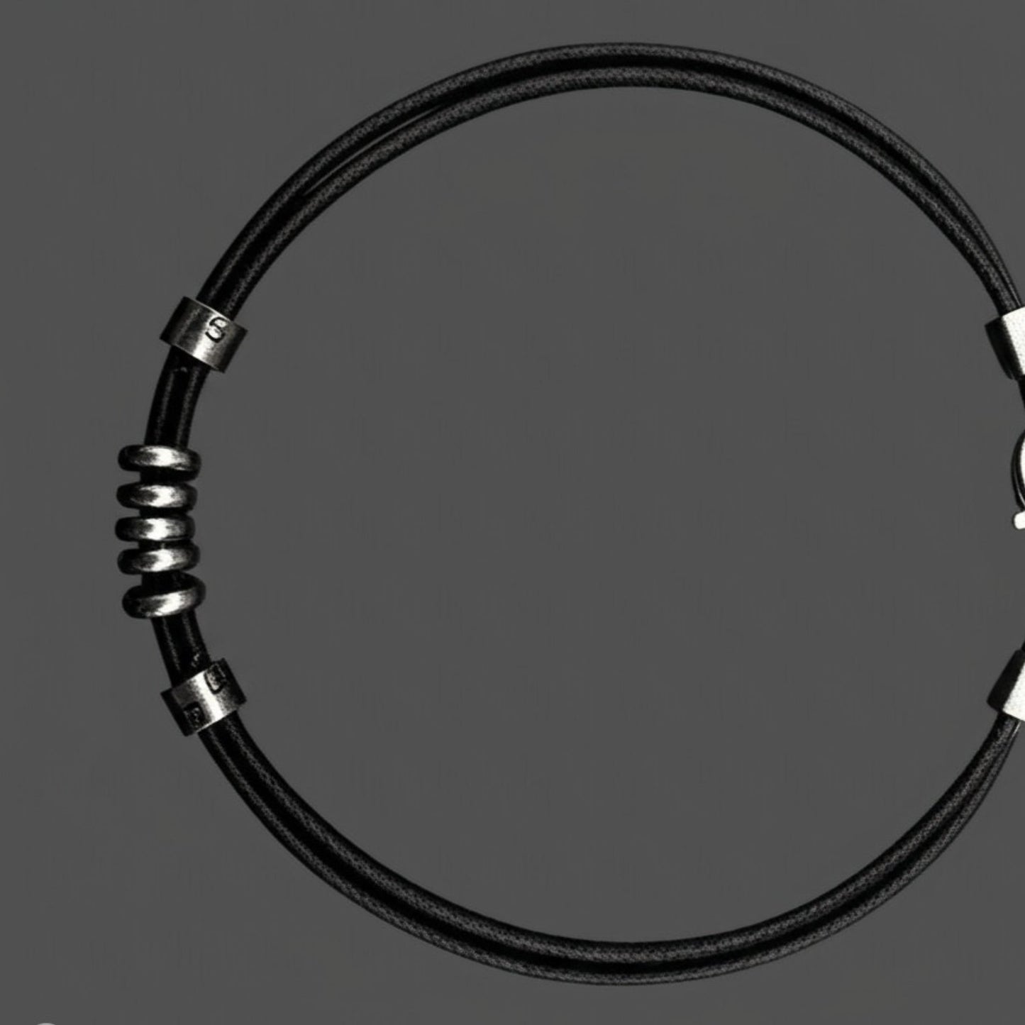 THE MEN THING Leather Necklace URBAN FORGE - Titanium Steel Pendant with Rope Chain , for Men & Boys (17inch)