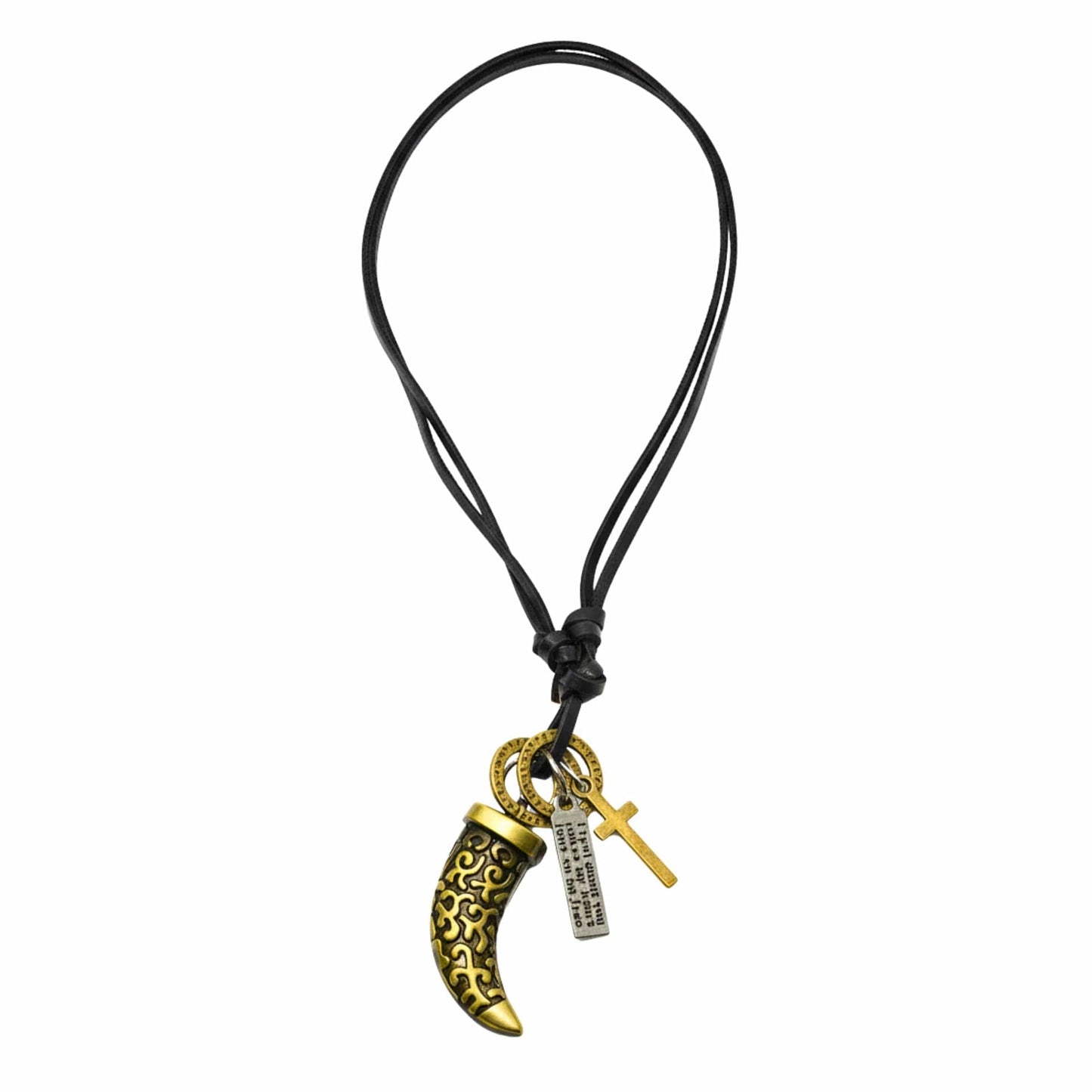 THE MEN THING Leather Necklace VINTAGE CLAW – 1.5-Inch Pure Stainless Steel Pendant with Adjustable Leather Rope for Men & Boys