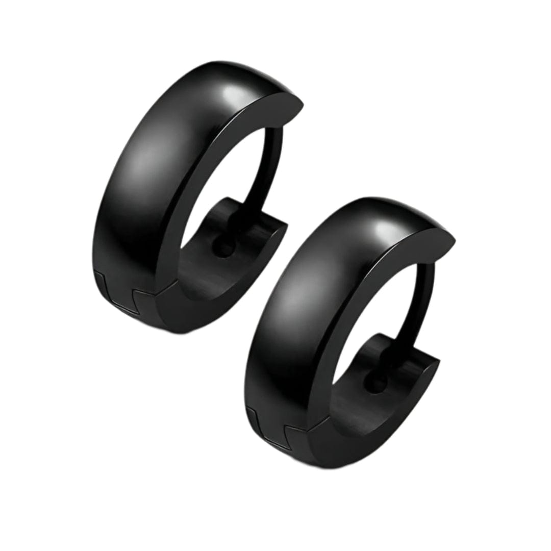 THE MEN THING Nose & Ear Ring 5mm BLACK COBALT CREST - 7mm Titanium Steel Hoop Earrings for Men & Boys (2 Pcs)