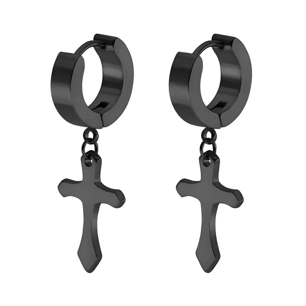 THE MEN THING Nose & Ear Ring ALTROSS BLACK - 5mm Titanium Steel Hoop Earrings for Men & Boys (2Pcs)