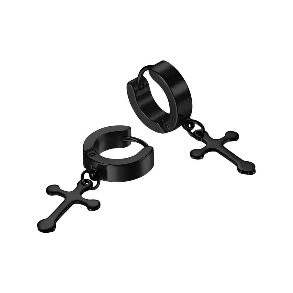 THE MEN THING Nose & Ear Ring ALTROSS BLACK - 5mm Titanium Steel Hoop Earrings for Men & Boys (2Pcs)