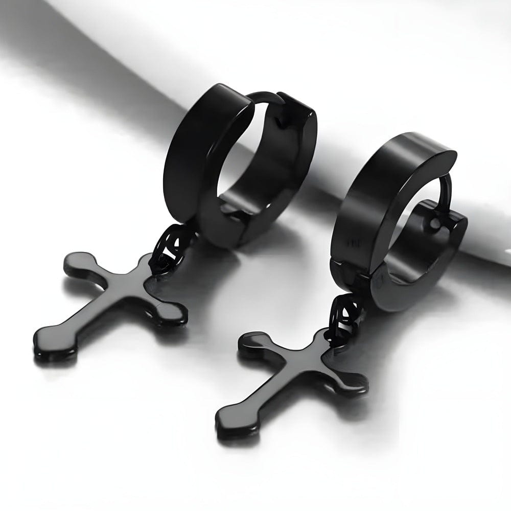 THE MEN THING Nose & Ear Ring ALTROSS BLACK - 5mm Titanium Steel Hoop Earrings for Men & Boys (2Pcs)