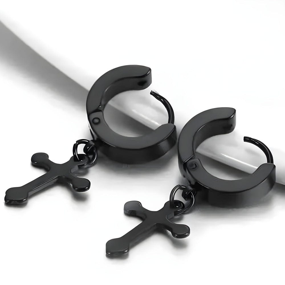 THE MEN THING Nose & Ear Ring ALTROSS BLACK - 5mm Titanium Steel Hoop Earrings for Men & Boys (2Pcs)