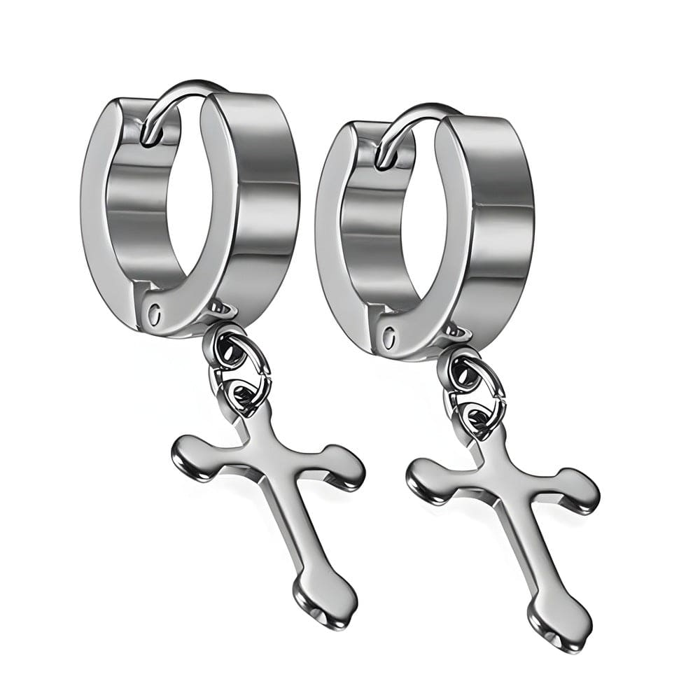 The Men Thing Nose & Ear Ring ALTROSS SILVER - 5mm Titanium Steel Hoop Earrings for Men & Boys (2 Pcs)