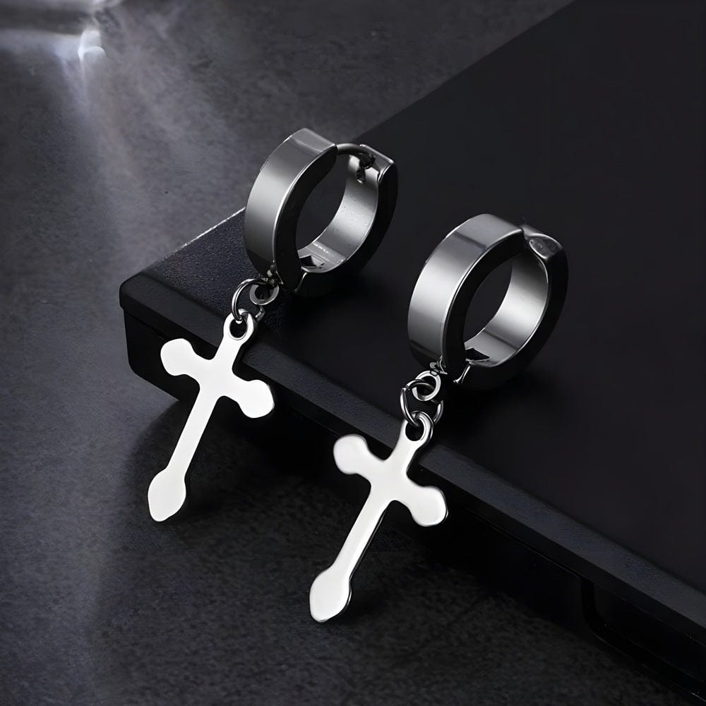 The Men Thing Nose & Ear Ring ALTROSS SILVER - 5mm Titanium Steel Hoop Earrings for Men & Boys (2 Pcs)