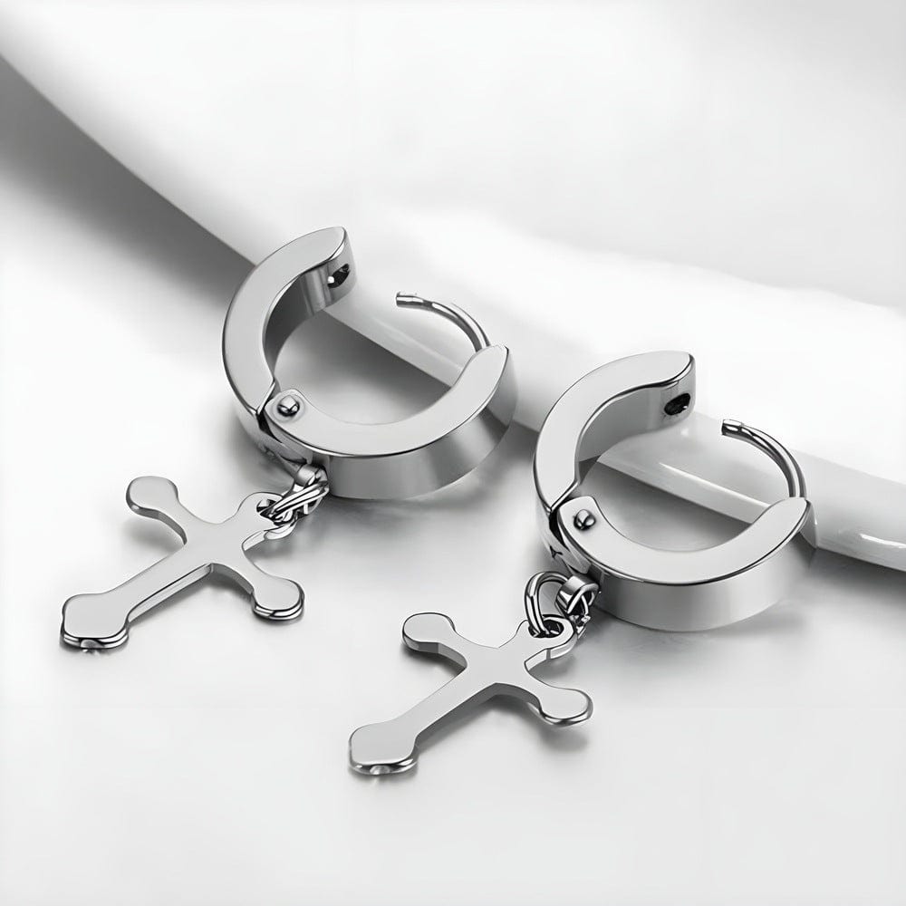 The Men Thing Nose & Ear Ring ALTROSS SILVER - 5mm Titanium Steel Hoop Earrings for Men & Boys (2 Pcs)