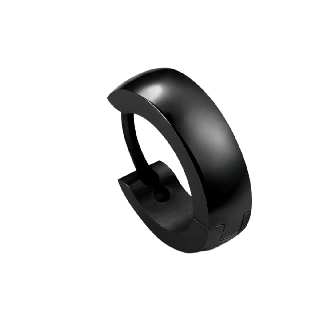THE MEN THING Nose & Ear Ring BLACK COBALT CREST - 7mm Titanium Steel Hoop Earrings for Men & Boys (2 Pcs)
