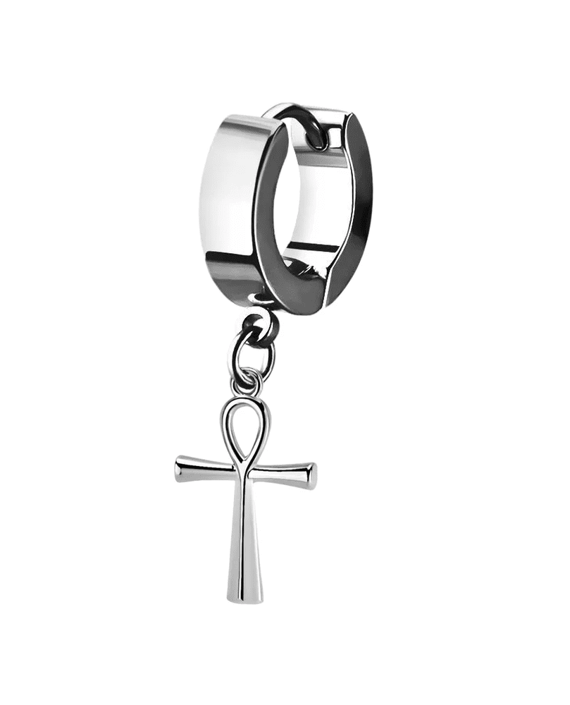 THE MEN THING Nose & Ear Ring Pair (Both Ears) ANKRYX SILVER - Titanium Steel Stud Earrings for Men & Boys (2 Pcs)