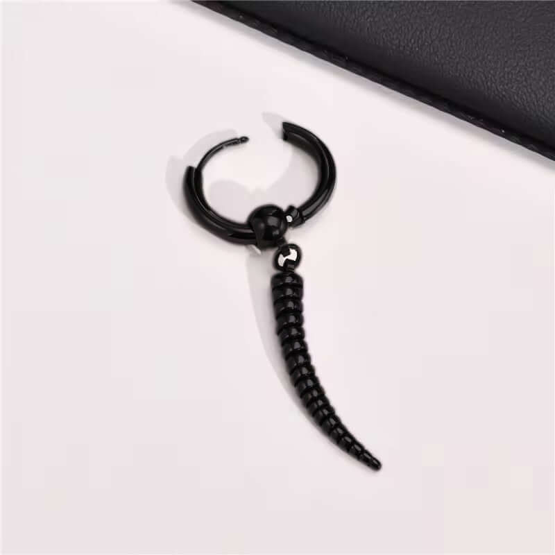 THE MEN THING Nose & Ear Ring Pair (Both Ears) ANTLER - BLACK - Pure Titanium Steel Ear Hoop Earrings for Men & Boys (2 Pcs)