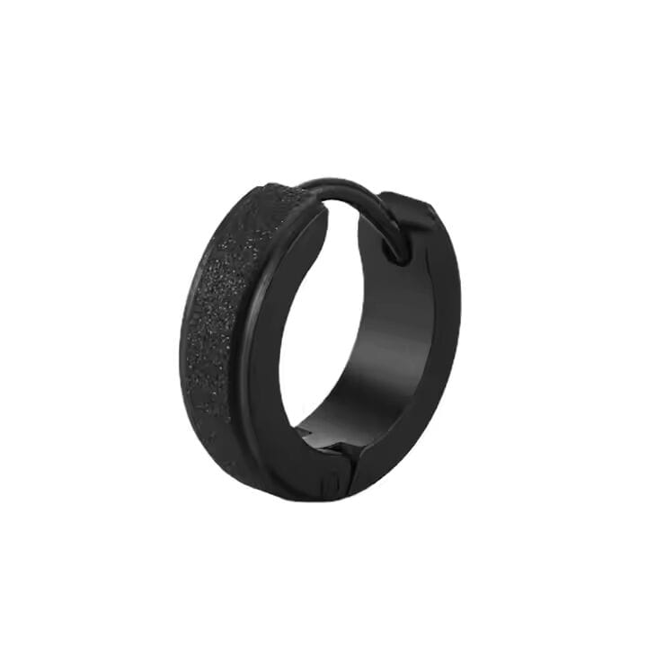 THE MEN THING Nose & Ear Ring Pair (Both Ears) AURORA BLACK - 5mm Titanium Steel Hoop Earrings for Men & Boys (2 Pcs)