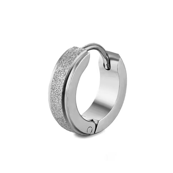 THE MEN THING Nose & Ear Ring Pair (Both Ears) AURORA SILVER - 5mm Titanium Steel Hoop Earrings for Men & Boys (2 Pcs)