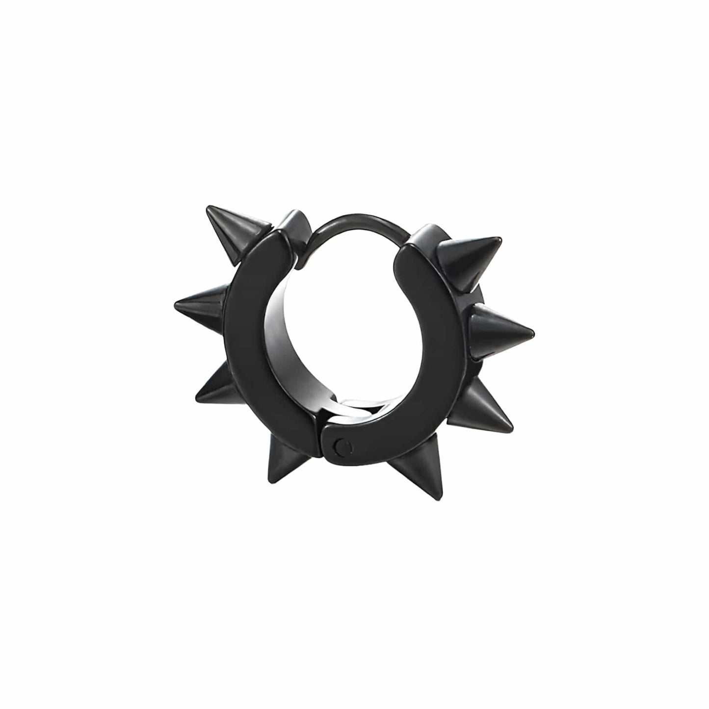 THE MEN THING Nose & Ear Ring Pair (Both Ears) BLACK DAGGERLOOP - 5mm Titanium Steel Hoop Earrings for Men & Boys (2 Pcs)