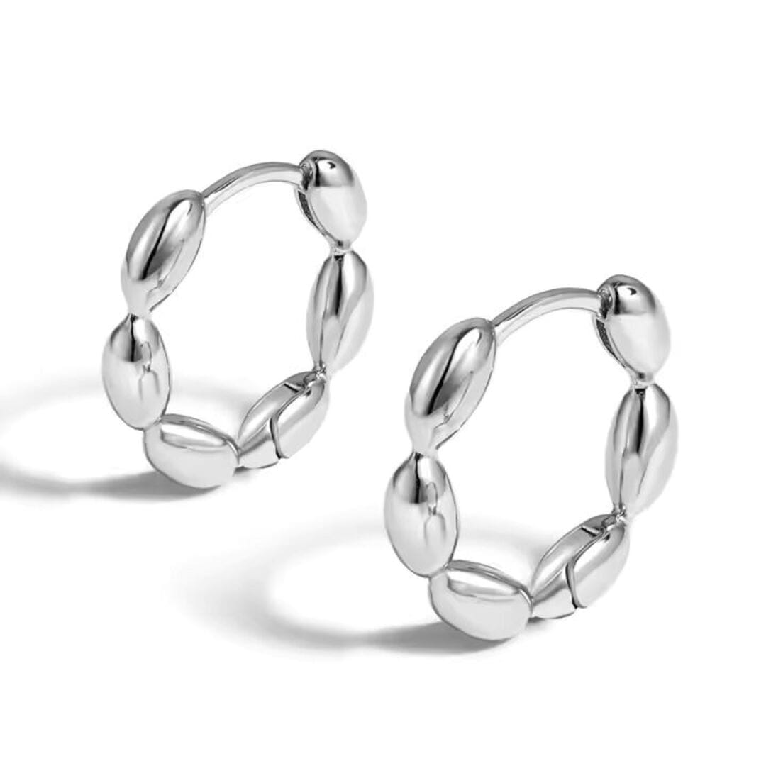THE MEN THING Nose & Ear Ring Pair (Both Ears) BREEZE CURVE - Titanium Steel Hoop Earrings for Men & Boys (2 Pcs)