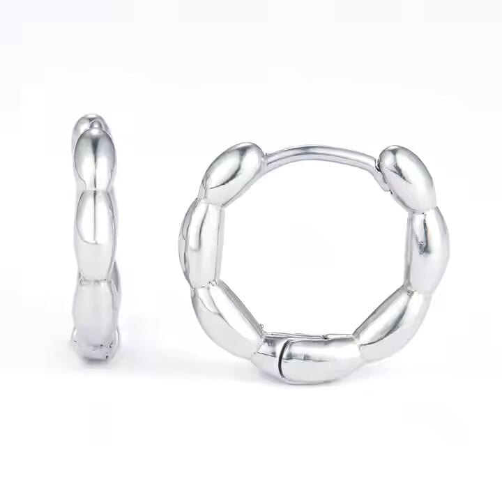 THE MEN THING Nose & Ear Ring Pair (Both Ears) BREEZE CURVE - Titanium Steel Hoop Earrings for Men & Boys (2 Pcs)
