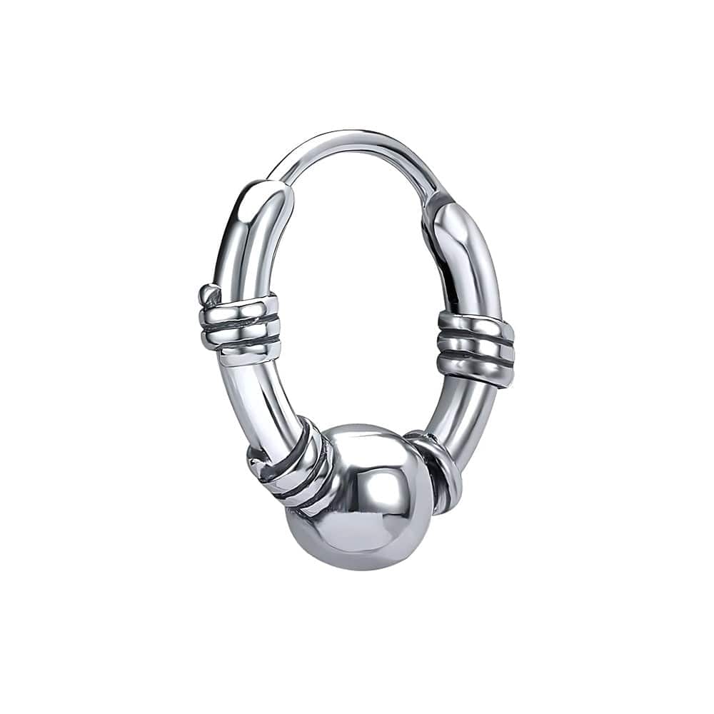 THE MEN THING Nose & Ear Ring Pair (Both Ears) COMET HOOPS - Titanium Steel Hoop Earrings for Men & Boys (2 Pcs)