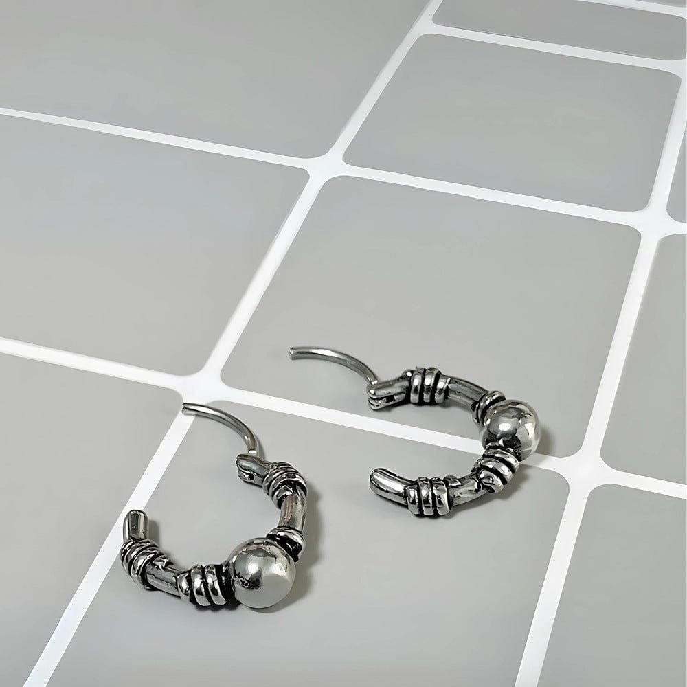 THE MEN THING Nose & Ear Ring Pair (Both Ears) COMET HOOPS - Titanium Steel Hoop Earrings for Men & Boys (2 Pcs)