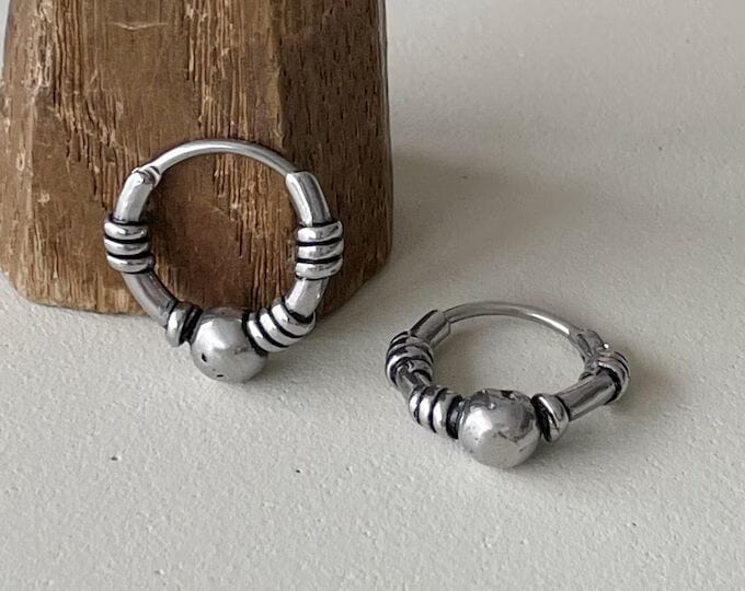 THE MEN THING Nose & Ear Ring Pair (Both Ears) COMET HOOPS - Titanium Steel Hoop Earrings for Men & Boys (2 Pcs)