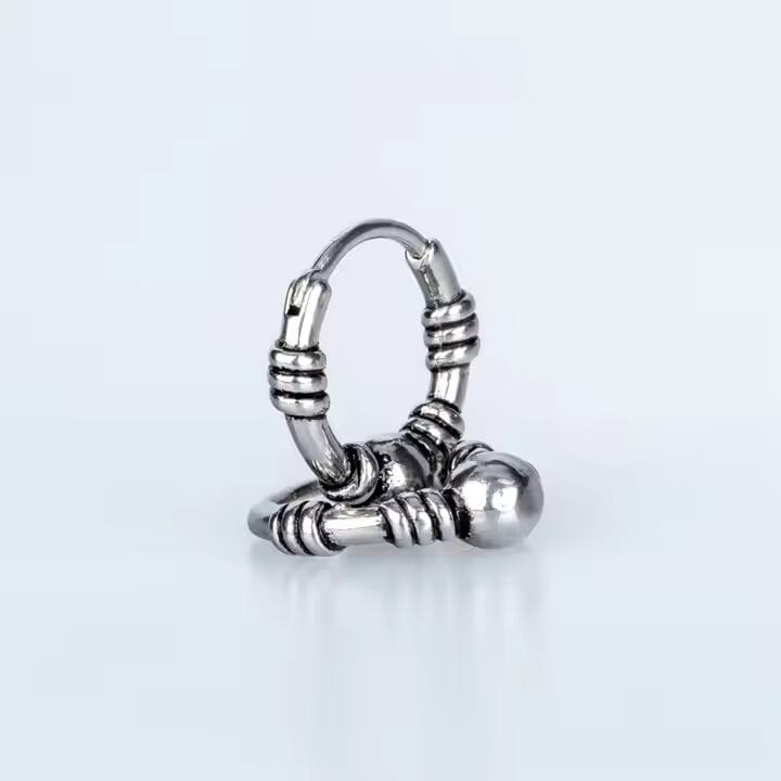 THE MEN THING Nose & Ear Ring Pair (Both Ears) COMET HOOPS - Titanium Steel Hoop Earrings for Men & Boys (2 Pcs)