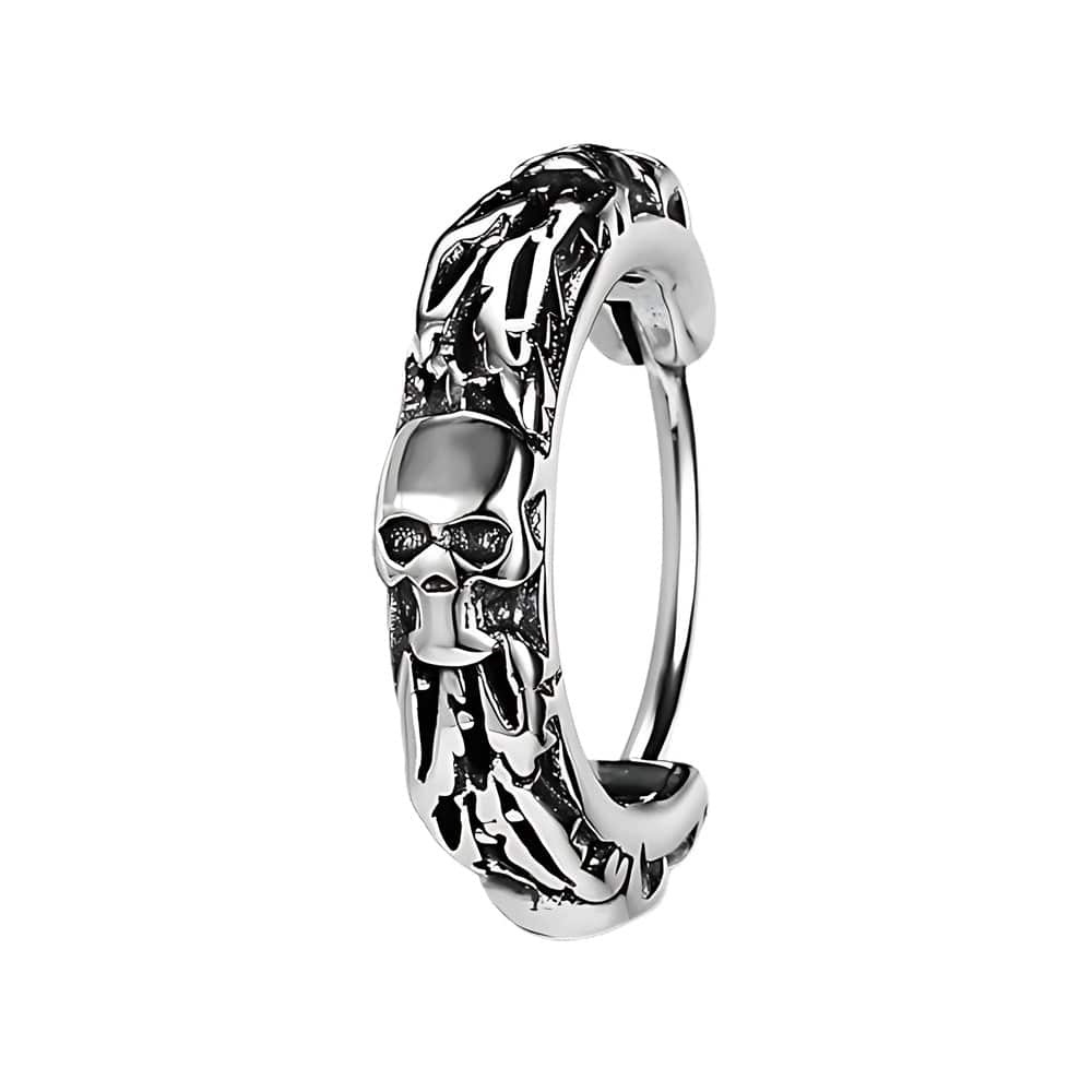 THE MEN THING Nose & Ear Ring Pair (Both Ears) GHOSTFURY HOOPS - Titanium Steel Hoop Earrings for Men & Boys (2 Pcs)