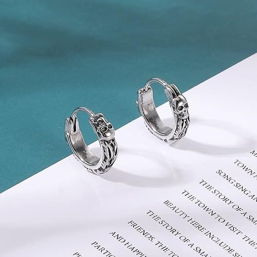 THE MEN THING Nose & Ear Ring Pair (Both Ears) GHOSTFURY HOOPS - Titanium Steel Hoop Earrings for Men & Boys (2 Pcs)