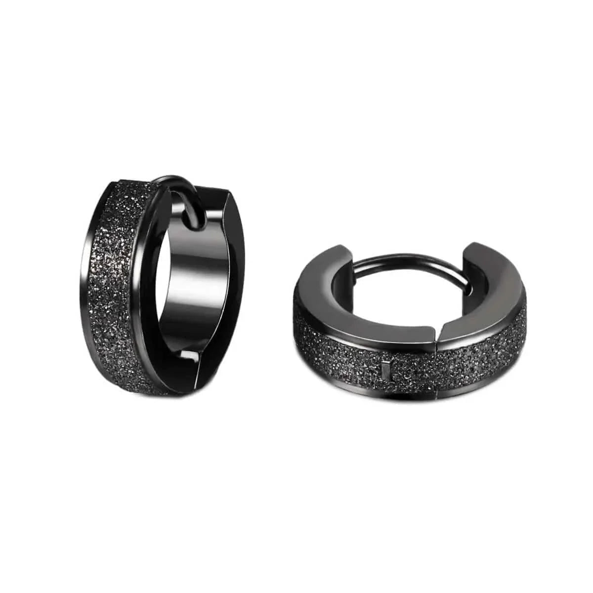 THE MEN THING Nose & Ear Ring Pair (Both Ears) GLITTER LOOP - Pure Titanium Steel Hoop Ear Earrings for Men & Boys (2 Pcs)