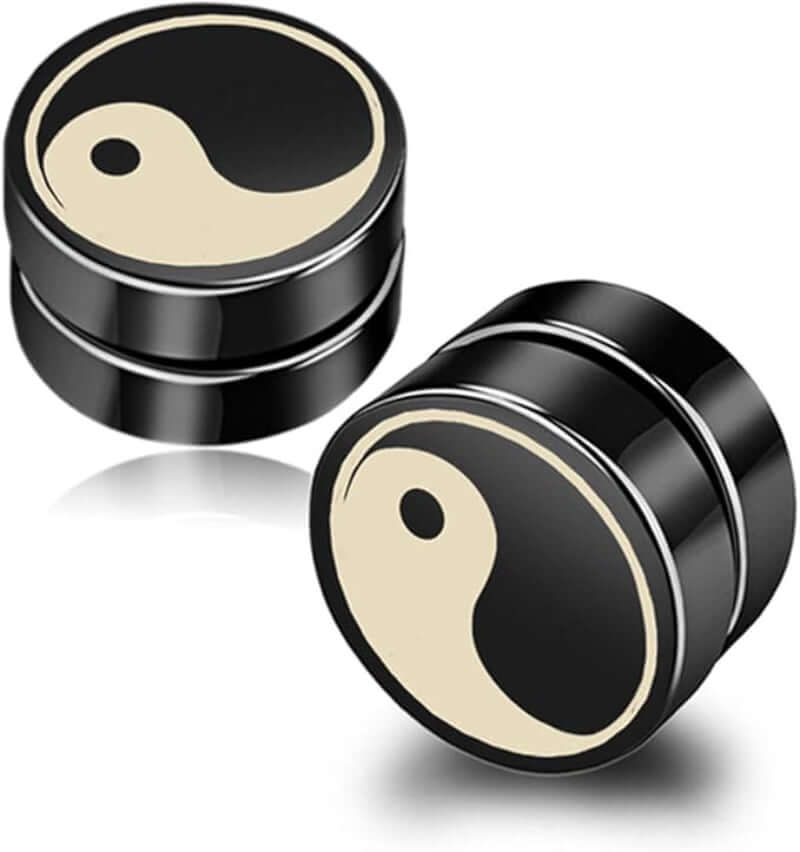 THE MEN THING Nose & Ear Ring Pair (Both Ears) HARMONIX - Magnetic Non-Piercing Pure Titanium Steel Studs Earrings for Men & Boys (2 Pcs)
