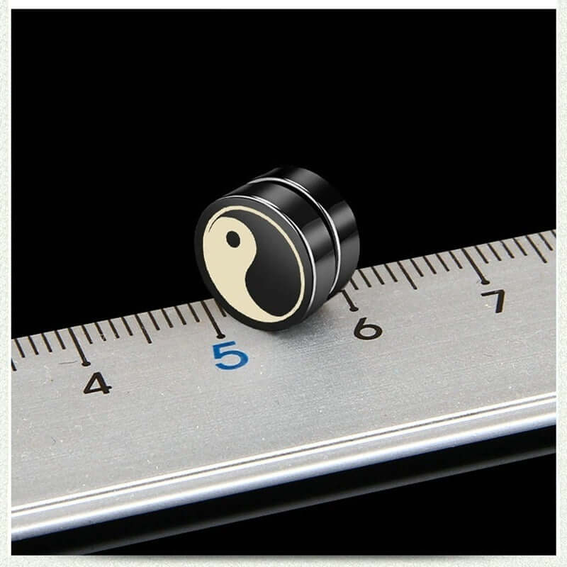 THE MEN THING Nose & Ear Ring Pair (Both Ears) HARMONIX - Magnetic Non-Piercing Pure Titanium Steel Studs Earrings for Men & Boys (2 Pcs)