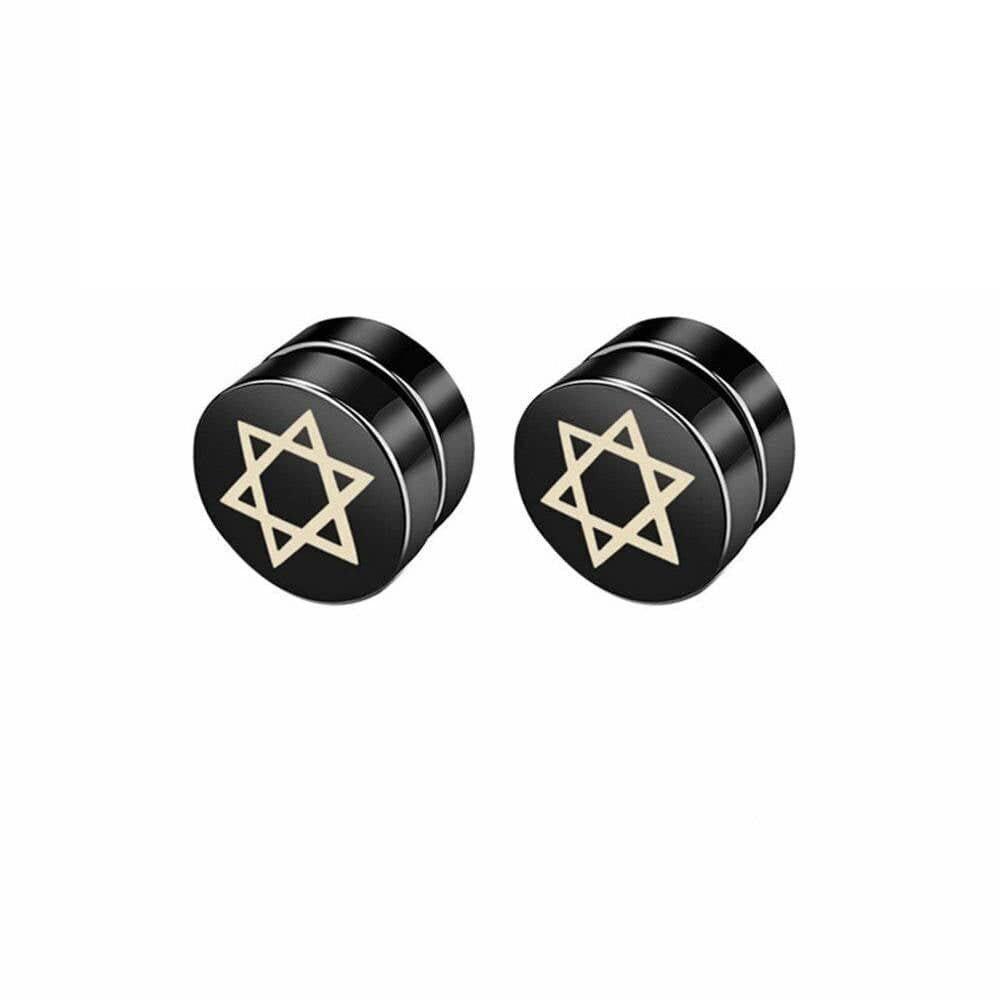 THE MEN THING Nose & Ear Ring Pair (Both Ears) MAGEN - Magnetic Non-Piercing Pure Titanium Steel Studs Earrings for Men & Boys (2 Pcs)