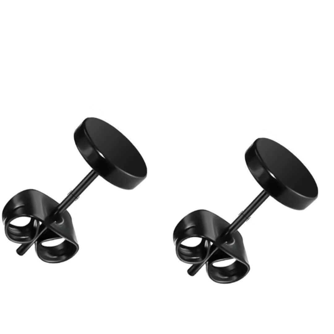 THE MEN THING Nose & Ear Ring Pair (Both Ears) ORBIT BLACK - Pure Titanium Steel Piercing Ear Earrings for Men & Boys (2 Pcs)