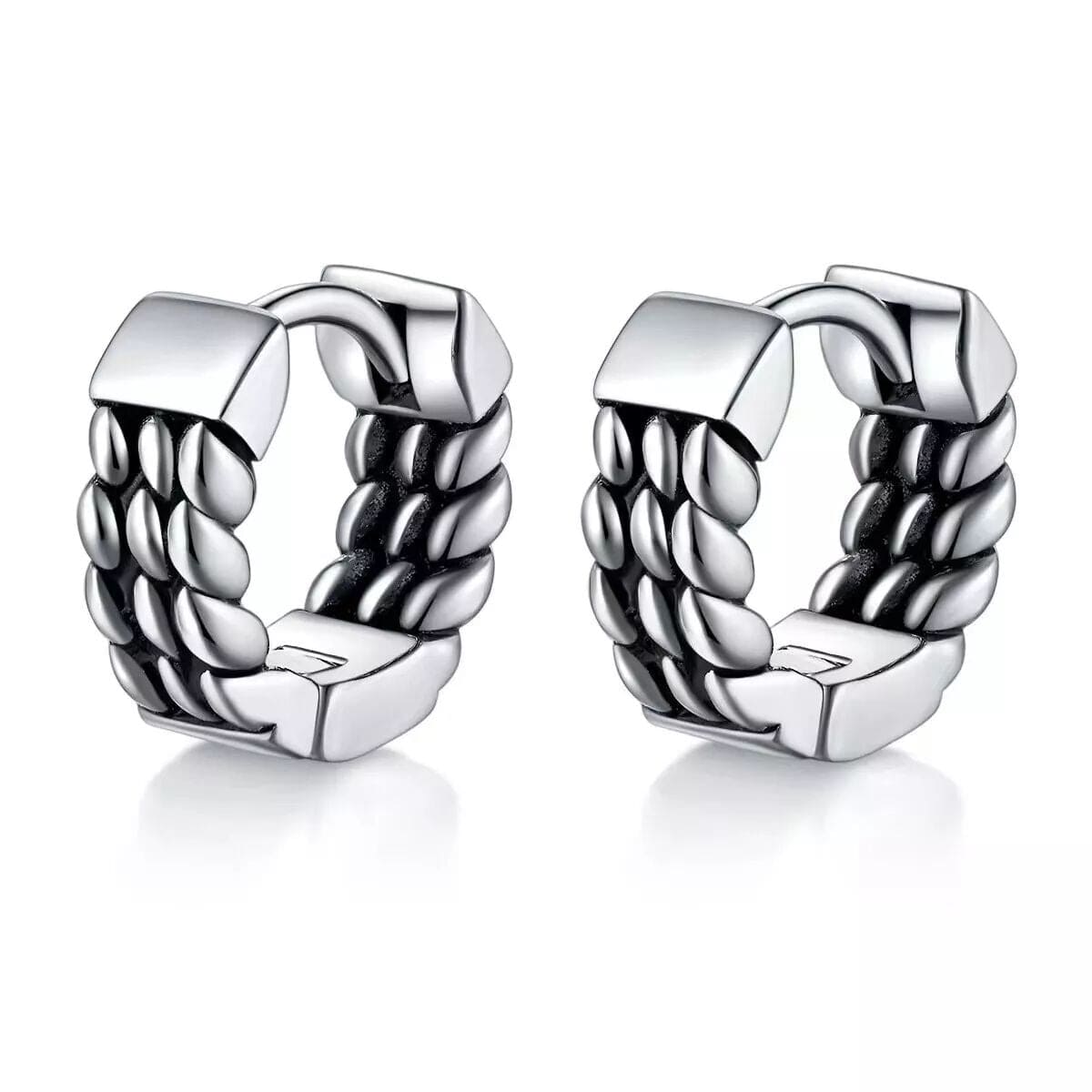 THE MEN THING Nose & Ear Ring Pair (Both Ears) PRIME LINK - Titanium Steel Hoop Earrings for Men & Boys (2 Pcs)