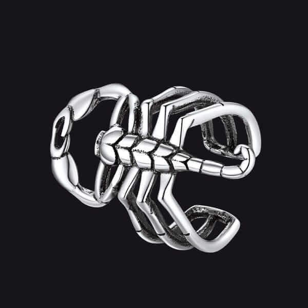 THE MEN THING Nose & Ear Ring Pair (Both Ears) SCORPION STINGER - Non Piercing Earring – Pure Stainless Steel for Men and Boys (2 Pcs)
