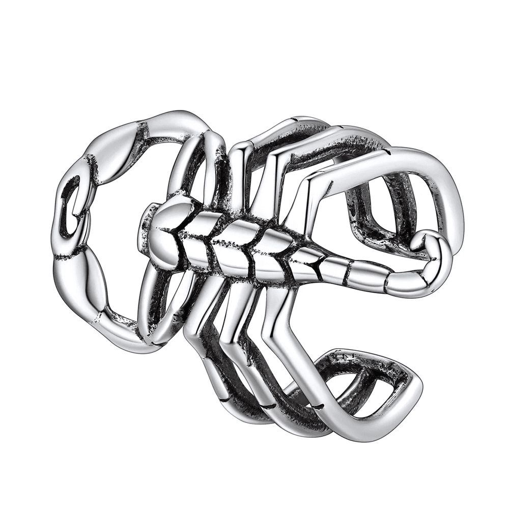 THE MEN THING Nose & Ear Ring Pair (Both Ears) SCORPION STINGER - Non Piercing Earring – Pure Stainless Steel for Men and Boys (2 Pcs)
