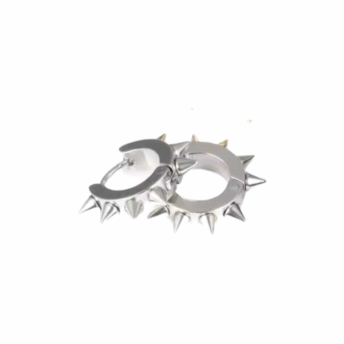THE MEN THING Nose & Ear Ring Pair (Both Ears) SILVER DAGGERLOOP - 5mm Titanium Steel Hoop Earrings for Men & Boys (2 Pcs)