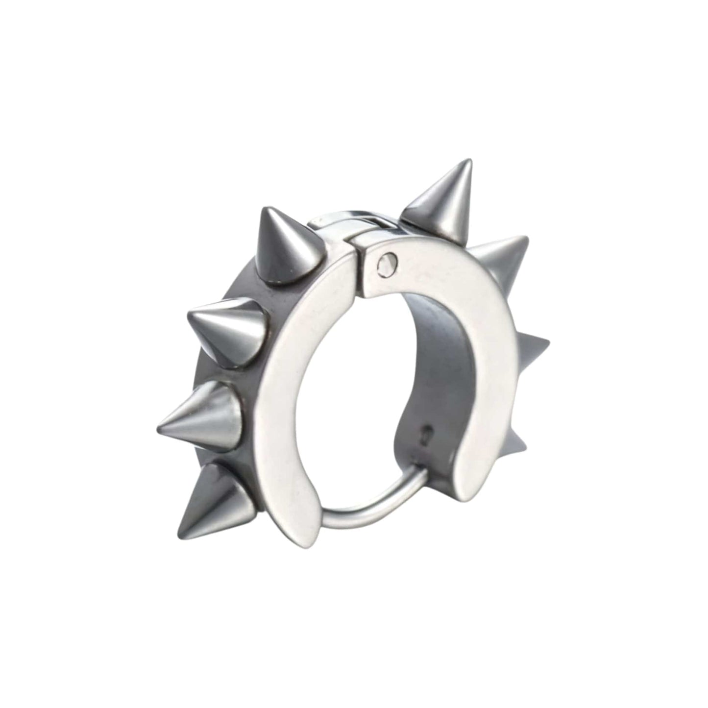 THE MEN THING Nose & Ear Ring Pair (Both Ears) SILVER DAGGERLOOP - 5mm Titanium Steel Hoop Earrings for Men & Boys (2 Pcs)