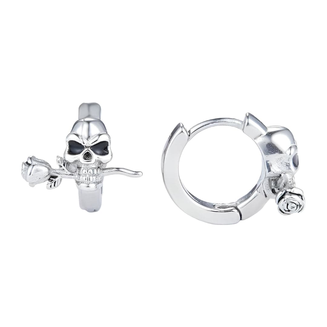 THE MEN THING Nose & Ear Ring Pair (Both Ears) SINISTER ROSE - Titanium Steel Hoop Earrings for Men & Boys (2 Pcs)