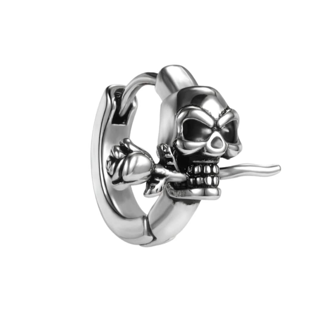 THE MEN THING Nose & Ear Ring Pair (Both Ears) SINISTER ROSE - Titanium Steel Hoop Earrings for Men & Boys (2 Pcs)